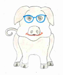 Schwein mit Brille