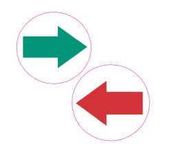 Ein grüner und ein roter Pfeil sind zu sehen.