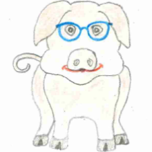 Schwein mit Brille